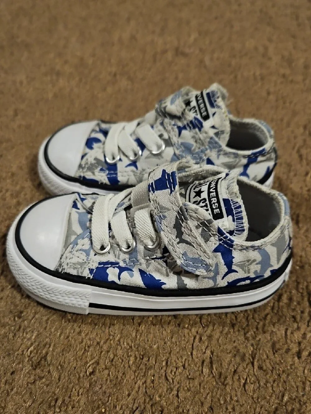 Converse Toddler Boys Blue & Gray Camo Low Top Sneakers